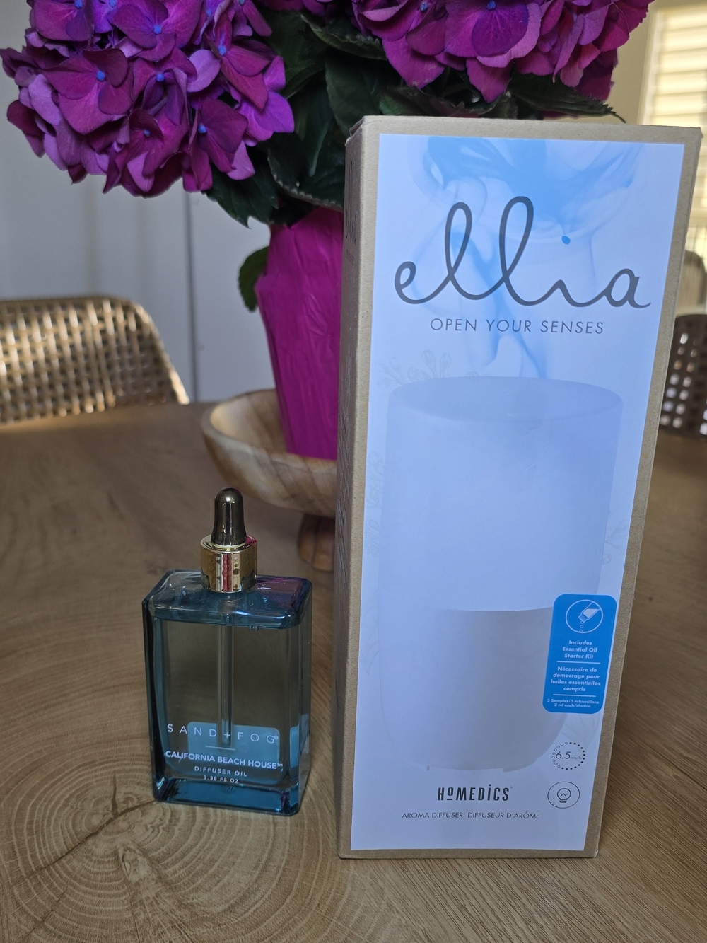Ellia Aroma Diffuser & California Beach House Sand + Fog Diffuser Oil Bundle